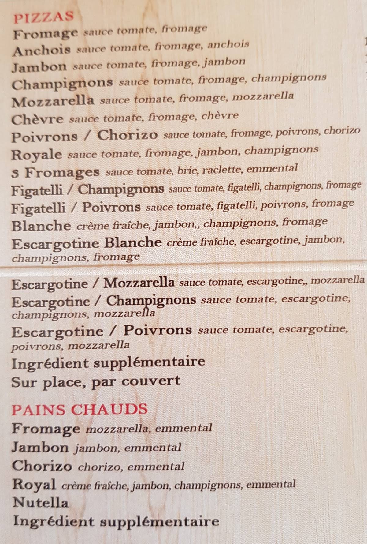Menu de Pizza JL