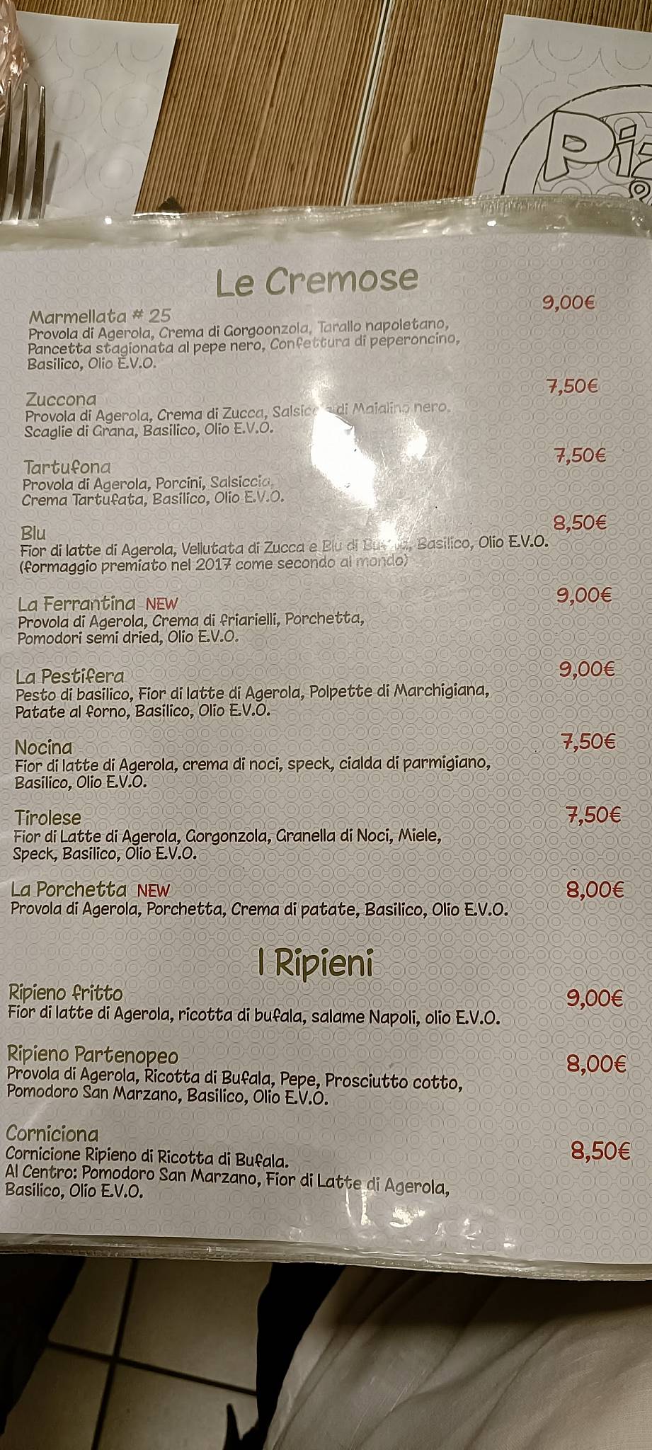 Menu di Pizza & Babbà SMCV 