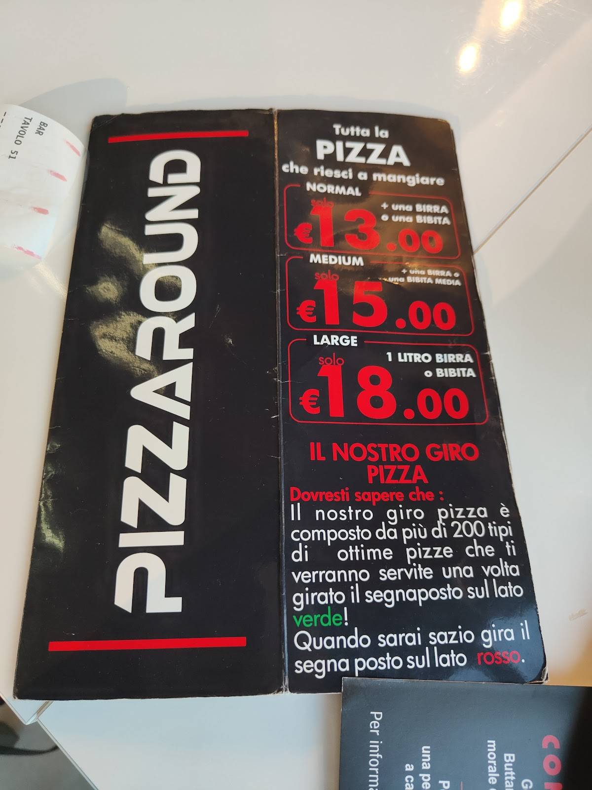 Menu di PizzaRound - Curno 