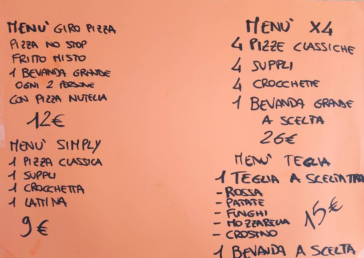 Menu di Pizzamania Duepuntozero 