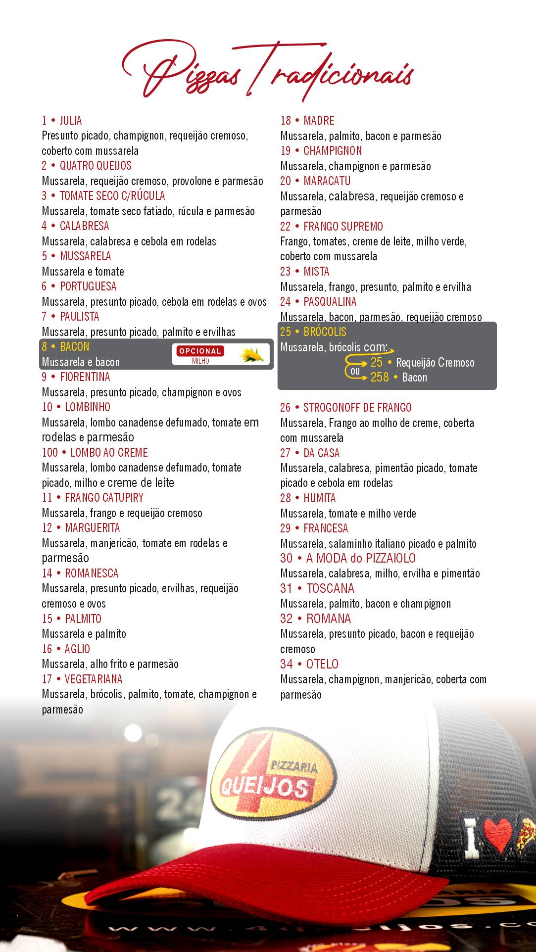 Pizzaria 4 Queijos Palhoça cardápio