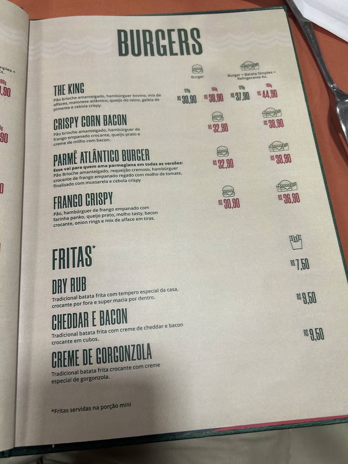 Restaurante e Pizzaria Atlântico cardápio