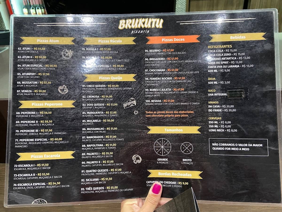 Pizzaria Brukutu cardápio