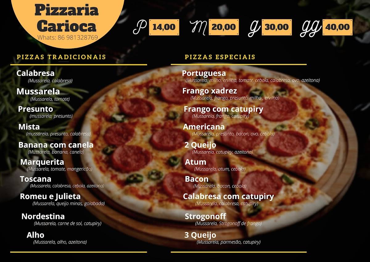 Pizzaria Carioca cardápio