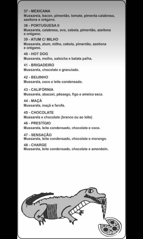Pizzaria Crocolanche cardápio