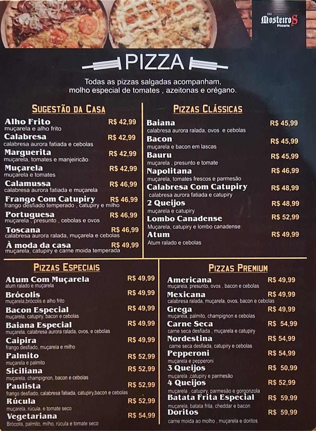 Pizzaria The Mosteiros cardápio