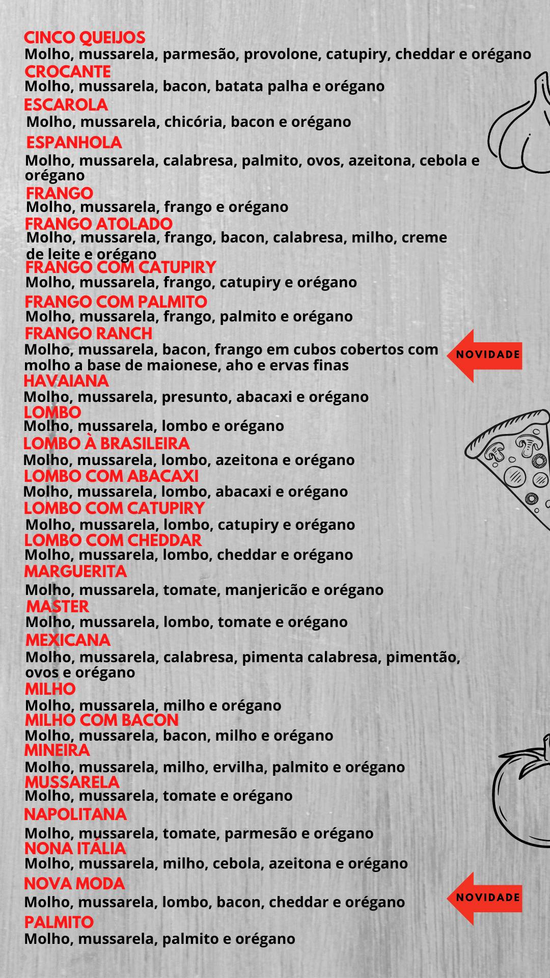 Pizzaria Vezaro cardápio