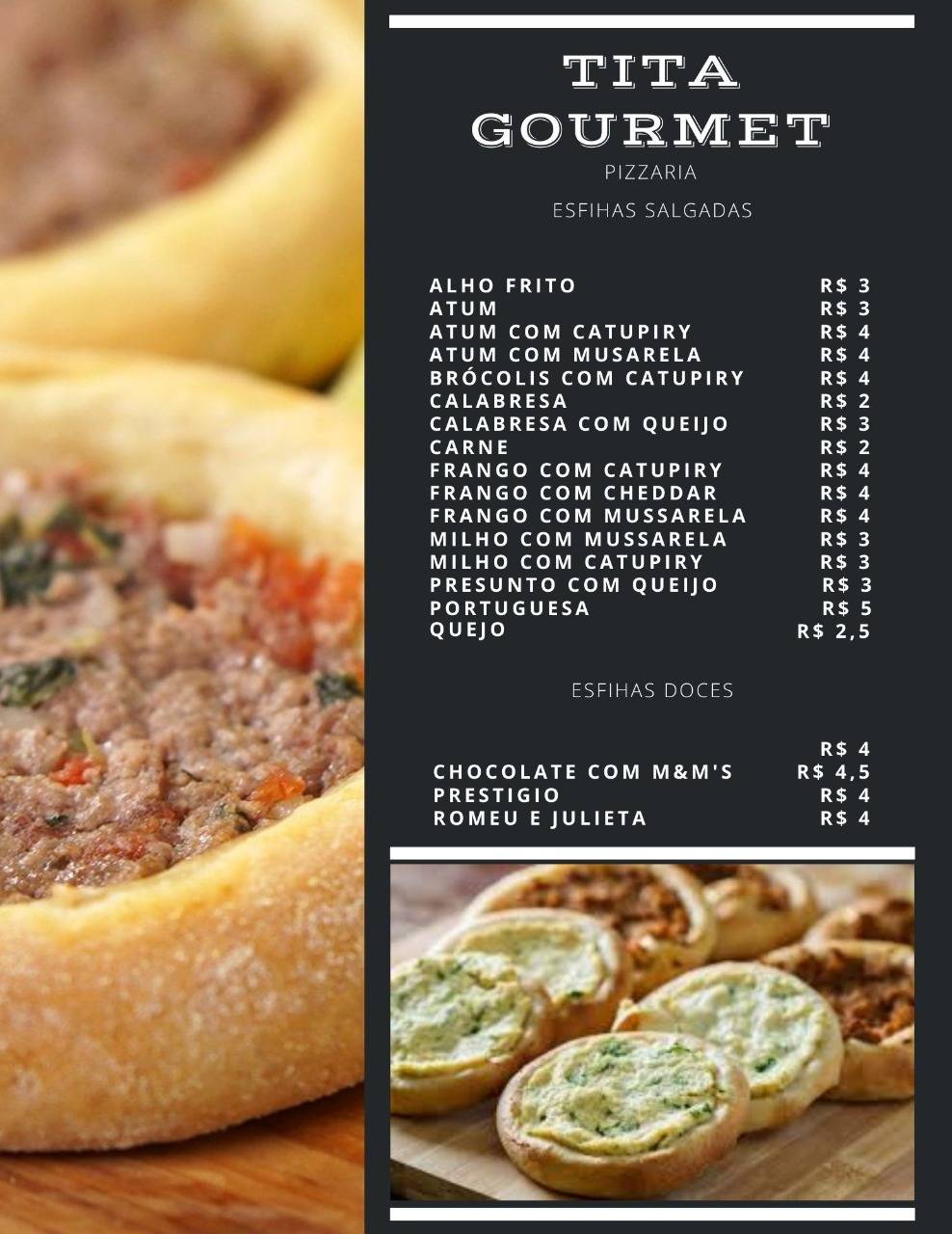 Pizzaria tita cardápio