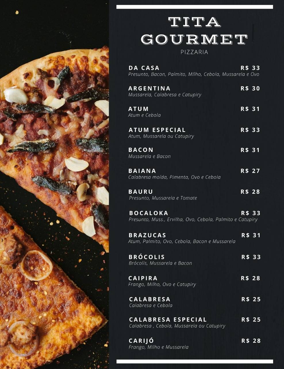 Pizzaria tita cardápio