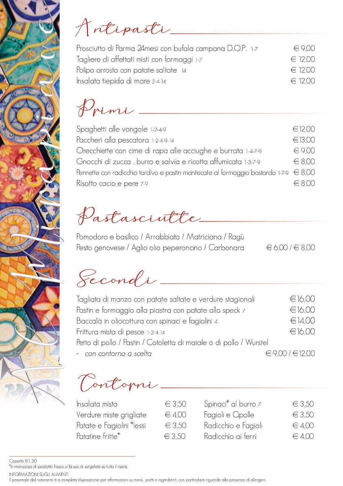 Menu di Al Mirapiave 