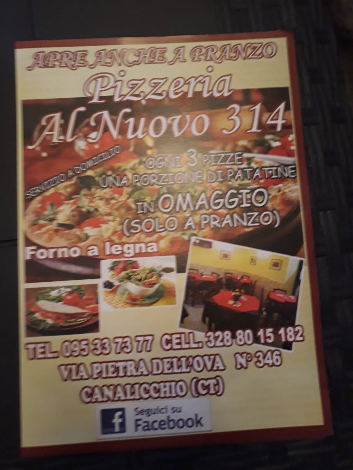 Menu di Pizzeria Al Nuovo 314 