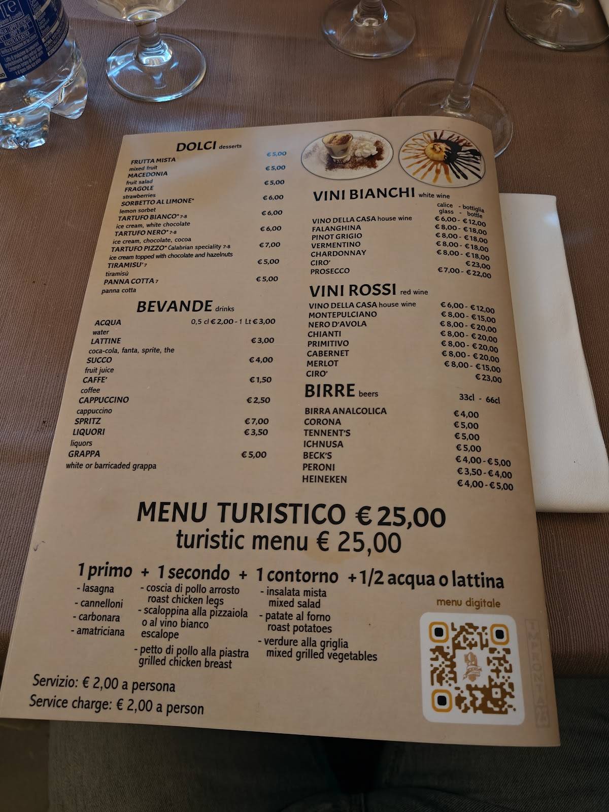 Menu di Ristorante Andrea 