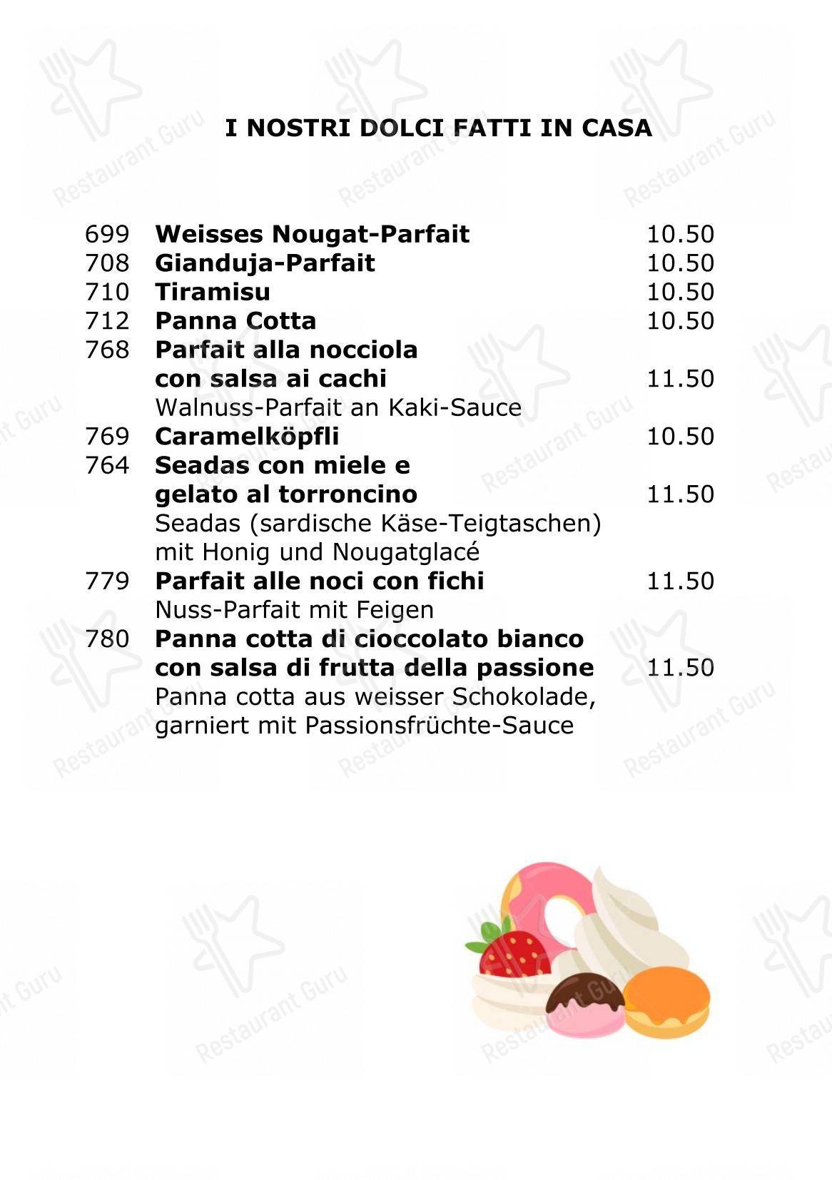 Основное меню per Pizzeria Bacco in Arth