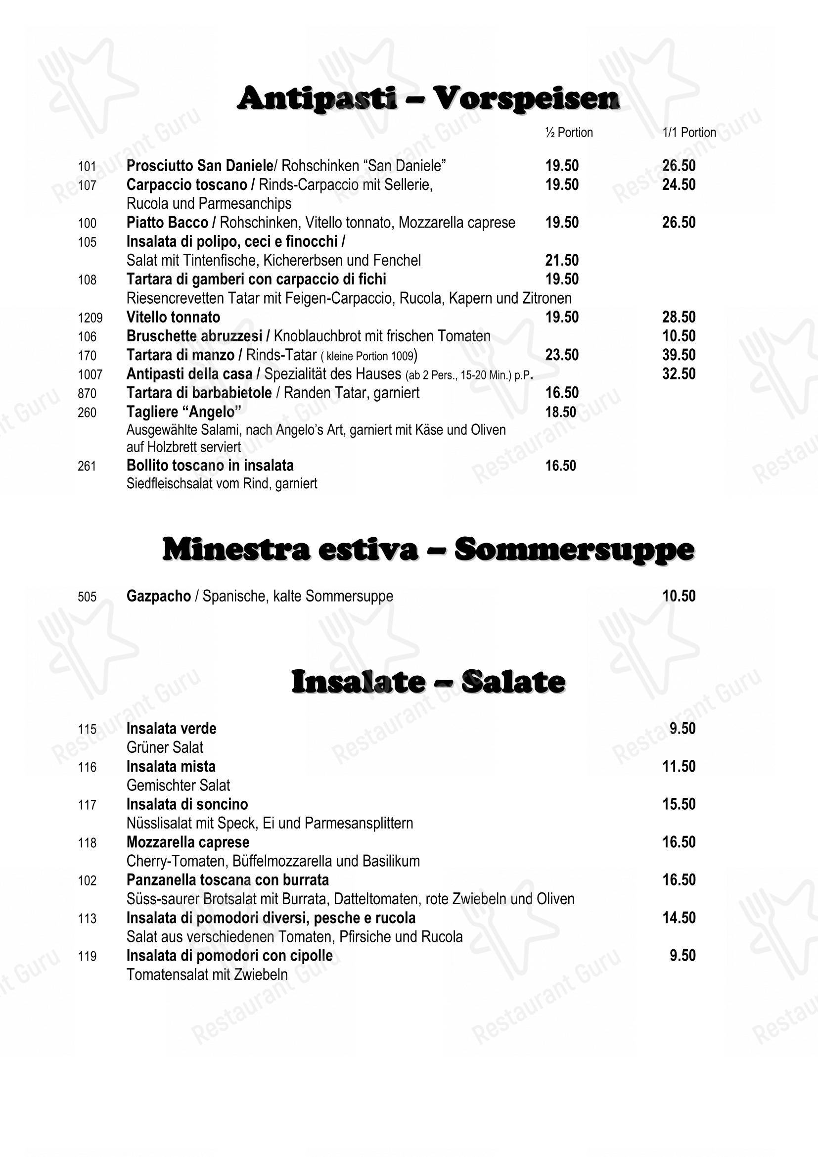 Pizzeria Bacco in Arth - 菜单