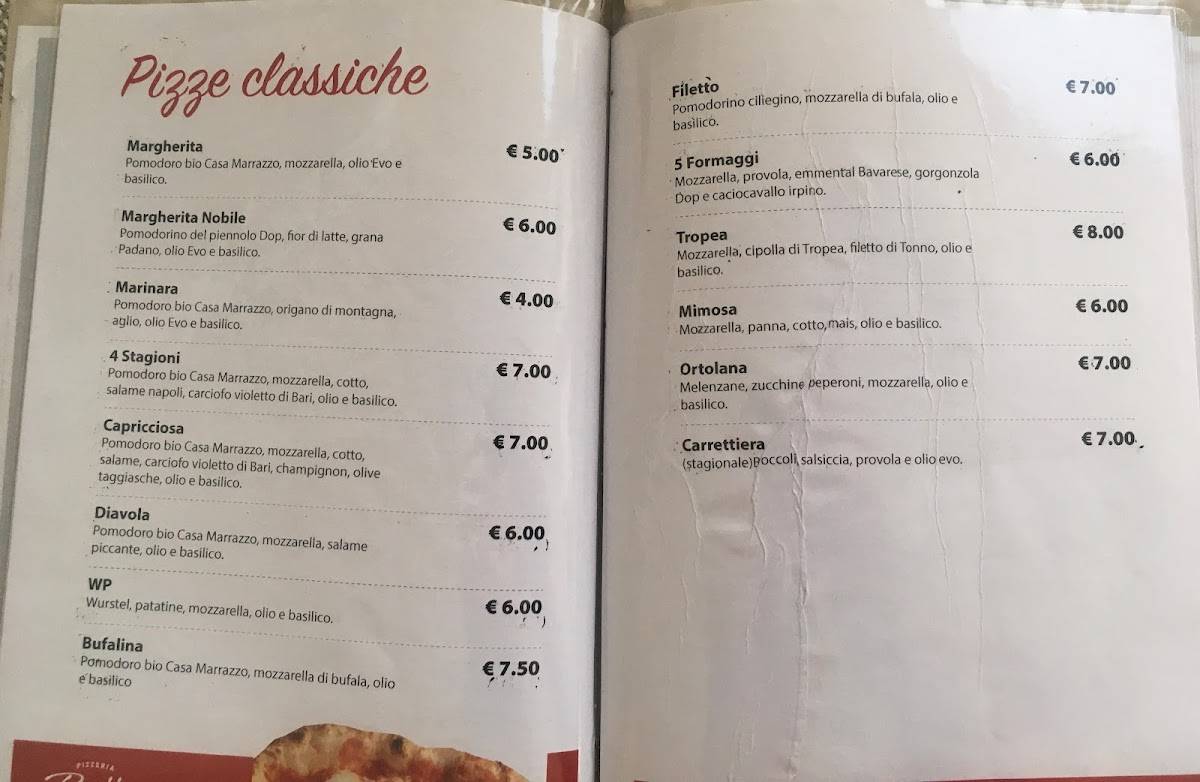 Menu di Pizzeria Balbi 