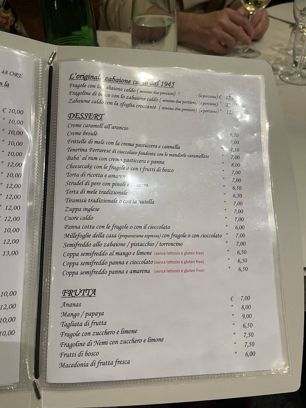 Menu di Il Focolare 