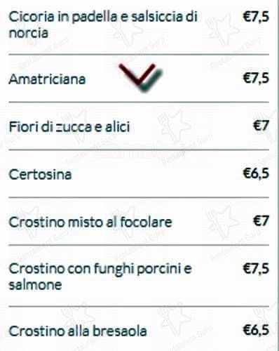 Menu de Il Focolare