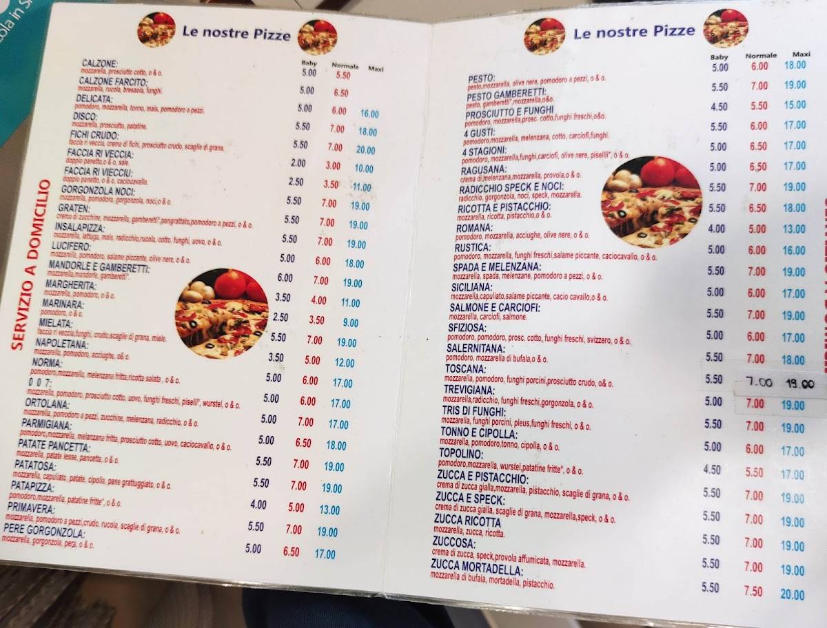 Menu di Pizzeria Il Papillon 