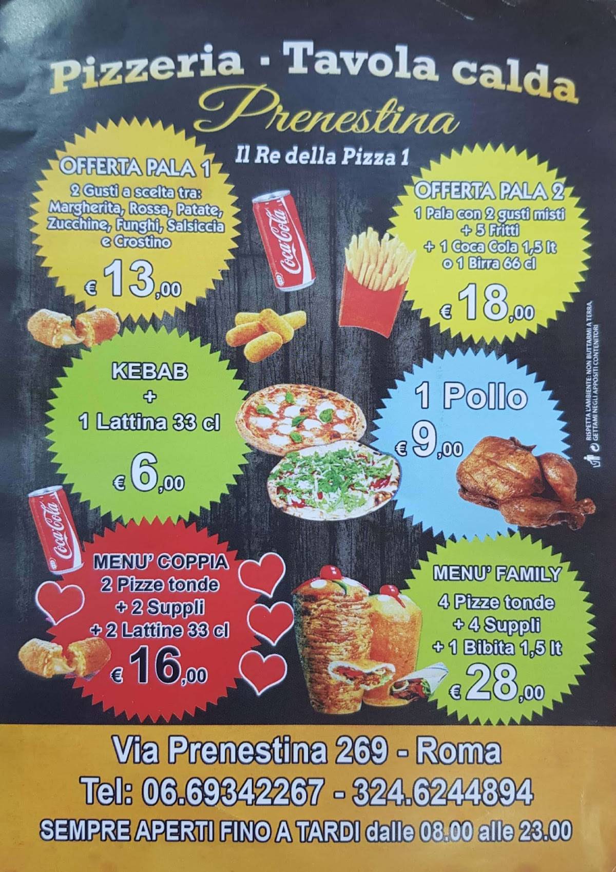 Menu di Il Re delle Pizza 1 e la Tavola Calda 