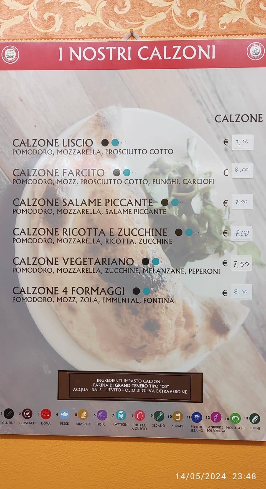 Menu di Pizzeria Il Veliero 