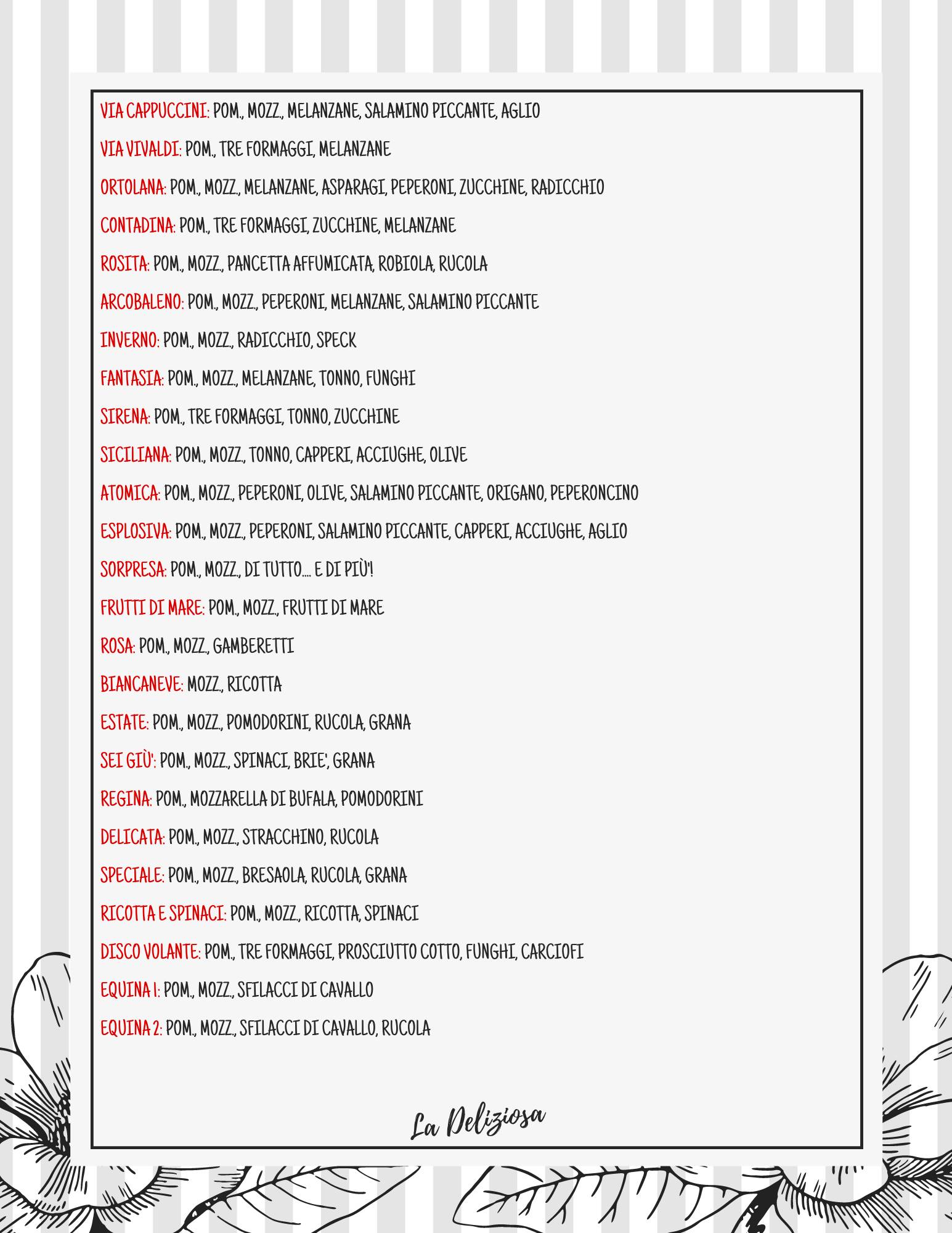 Menu di La Deliziosa Di Maniezzo Michela 