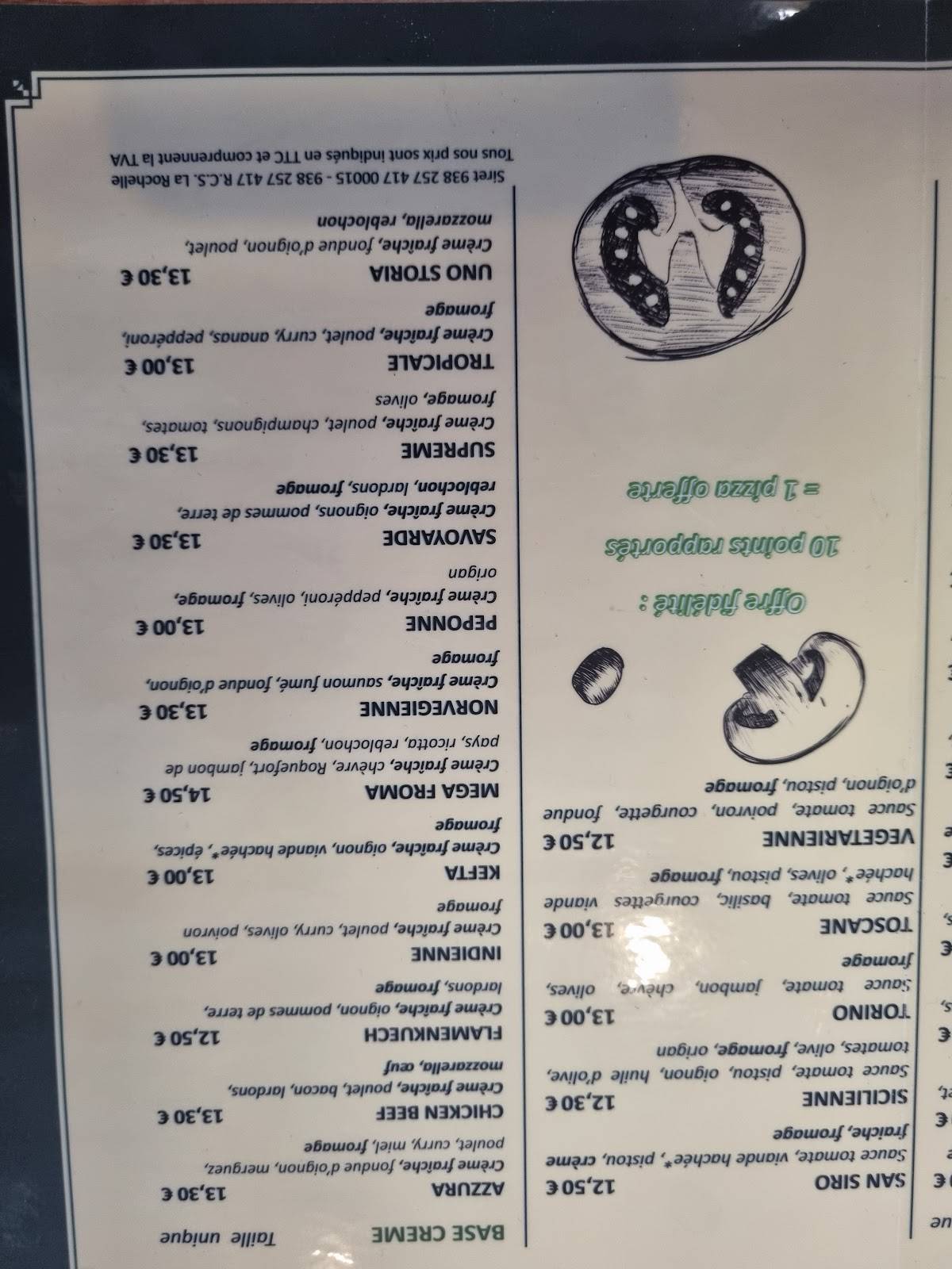 Menu de La Polka Rochefort