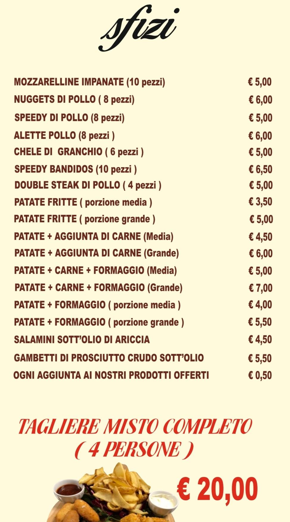Menu di La piazzetta 
