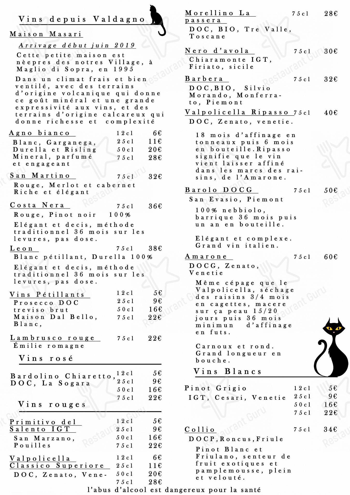 Dinner Menu pour Magnagati pizzeria