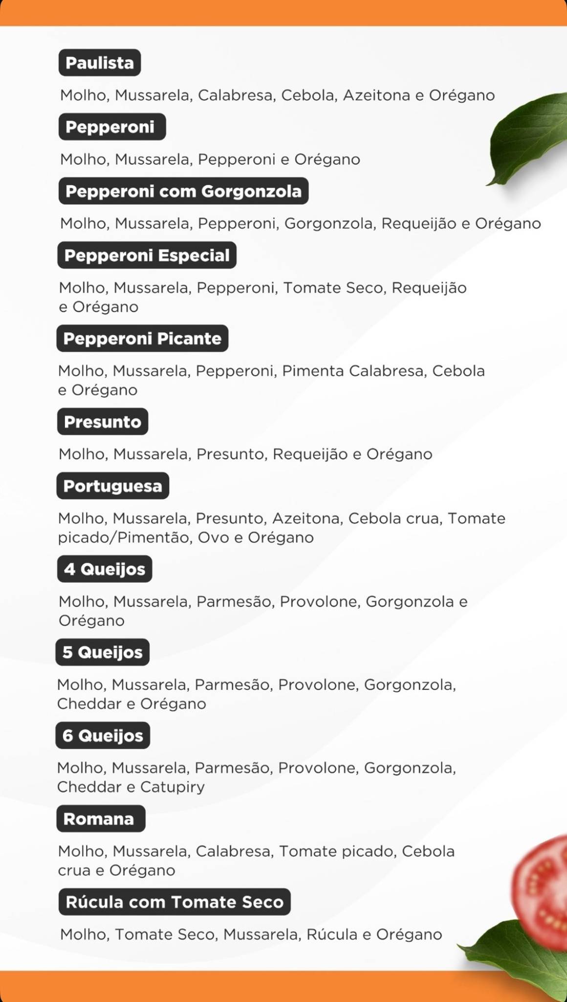 Paiol Pizzas e Petiscos cardápio