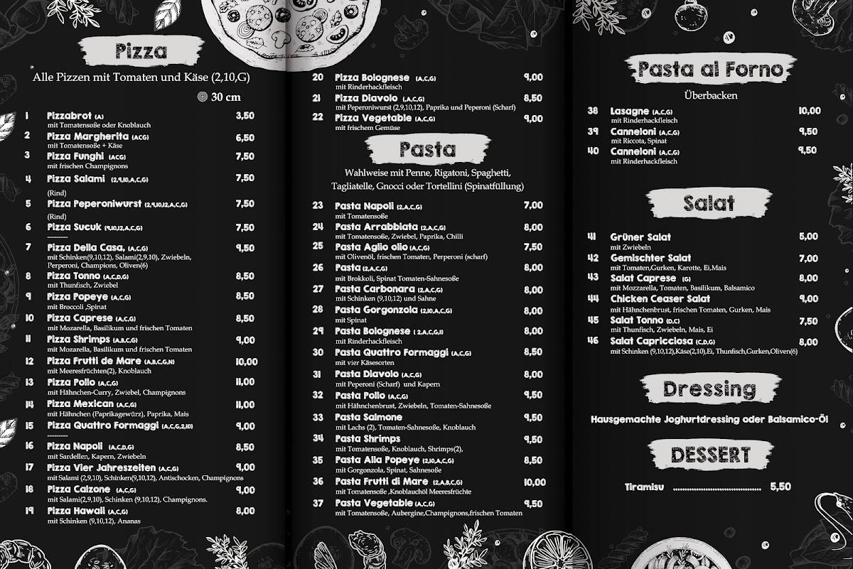 Speisekarte von Restaurant Pizza Piccolo Mondo, Kelsterbach