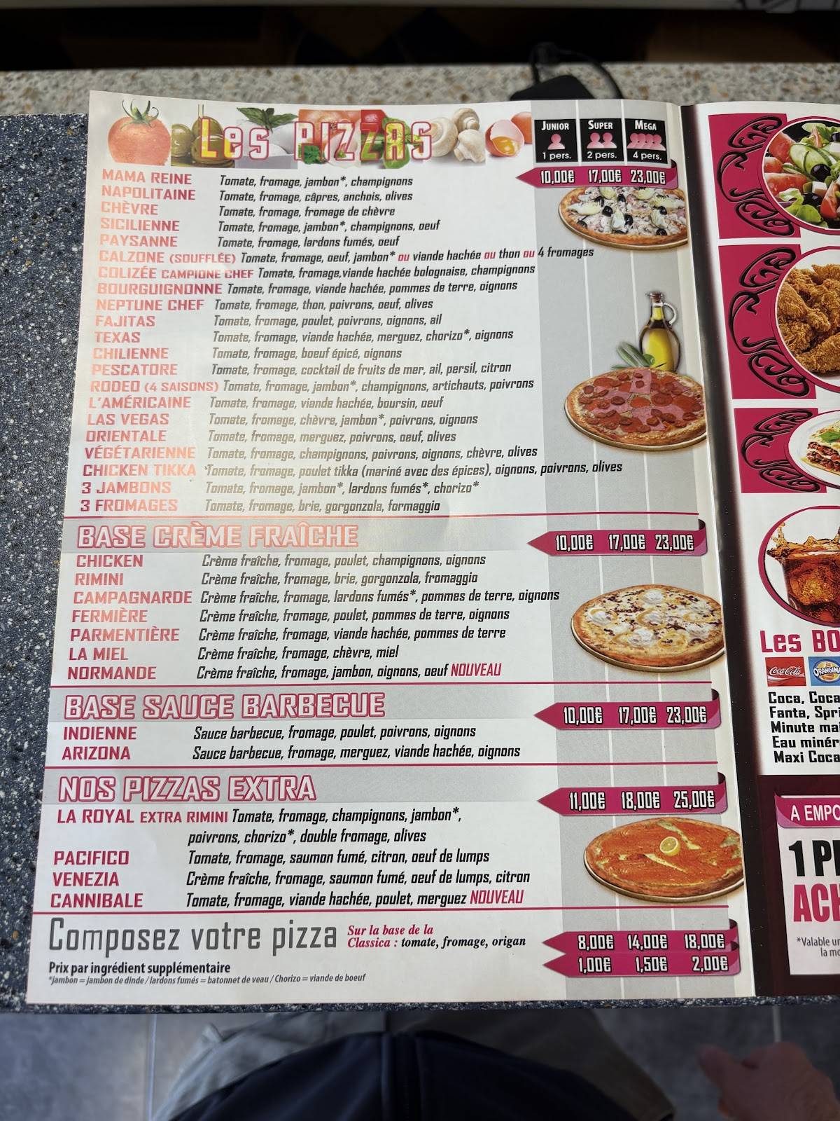 Menu de Pizzas Rimini