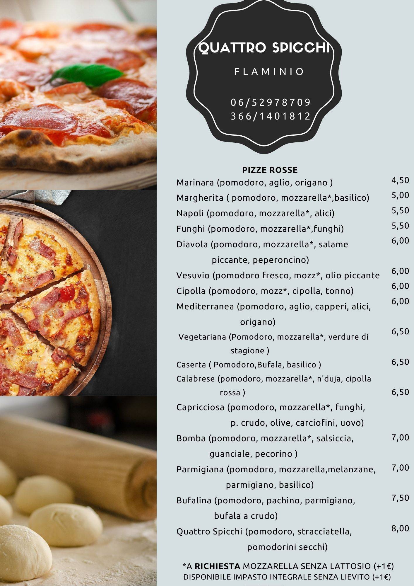Menu de Quattro Spicchi