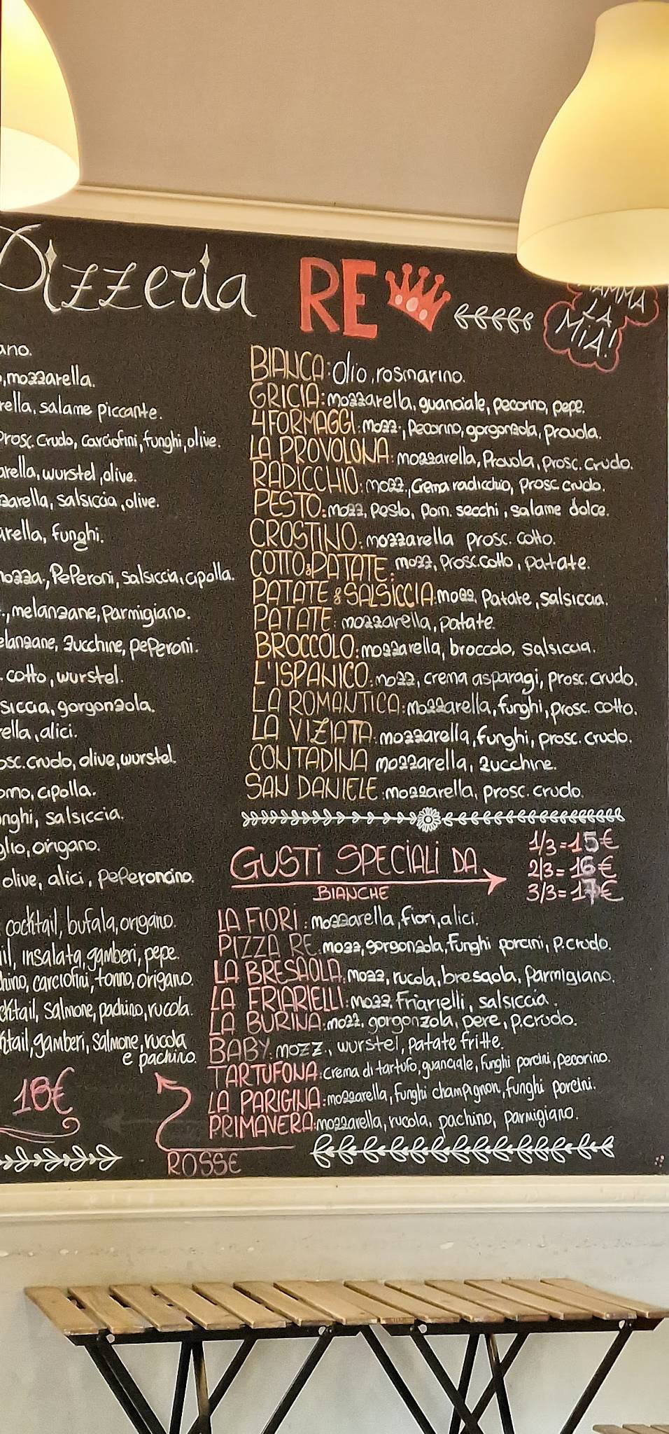 Menu di Pizzeria Re 