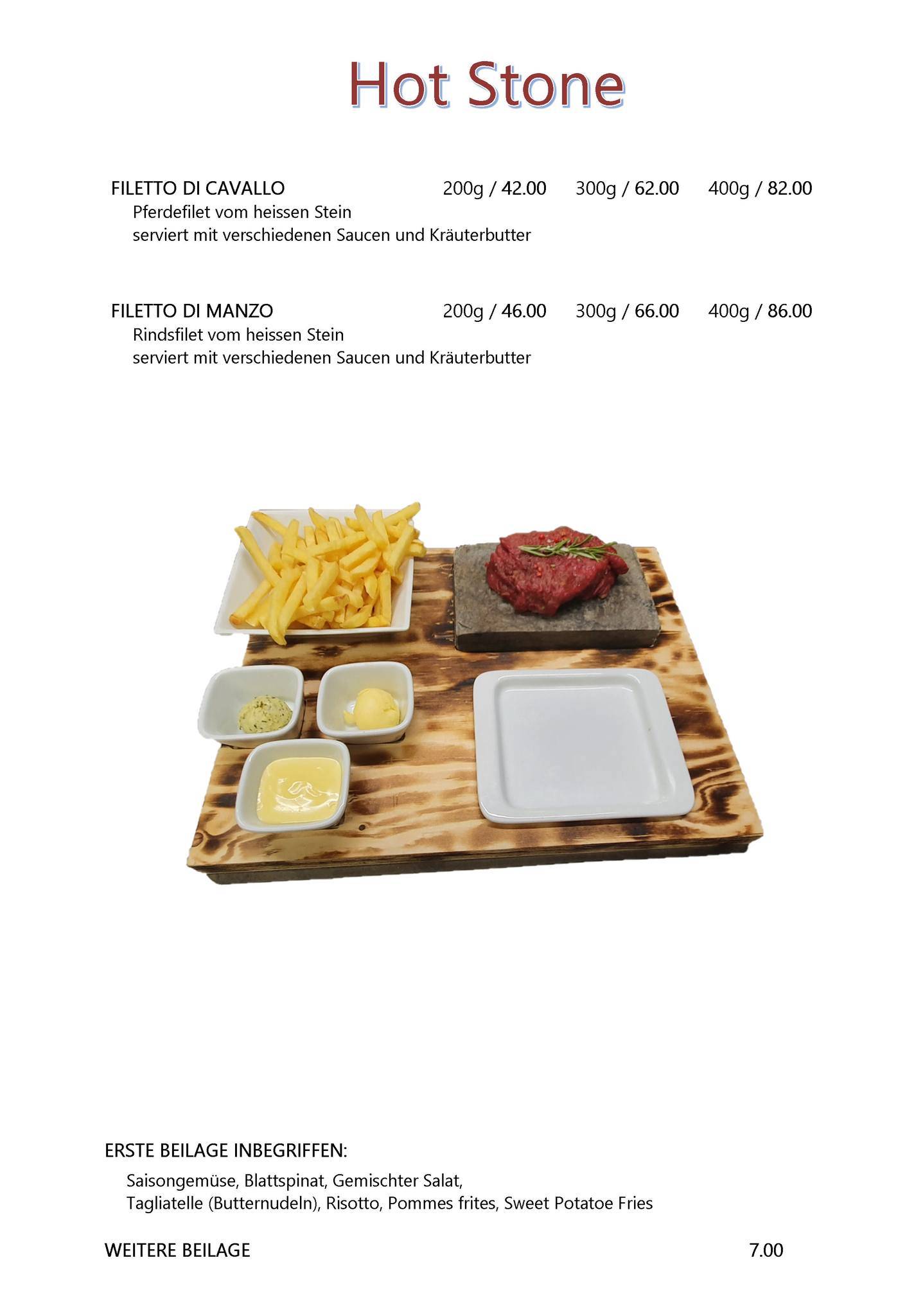 Menu di Restaurant Sonne Rüti ZH 