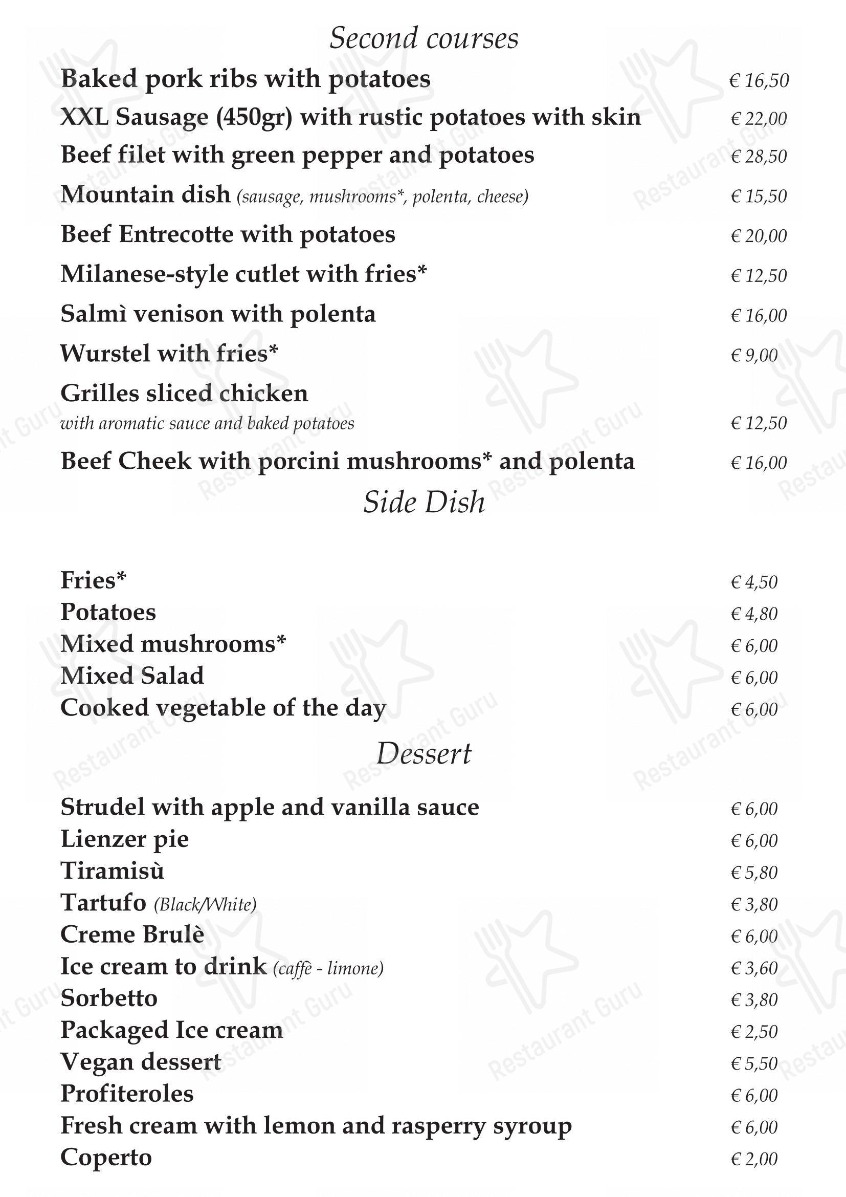 Menu di Pizzeria Ristorante Ti Spiazza - 菜单