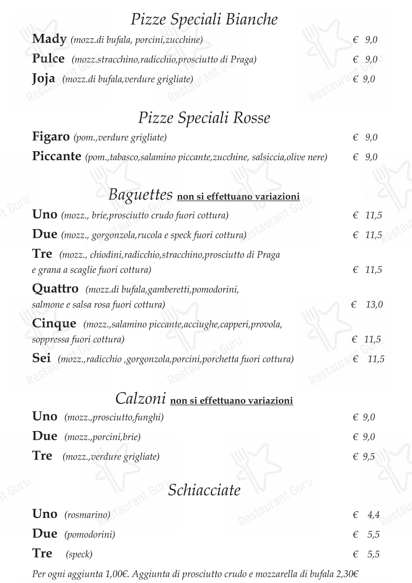 Menu bar per Pizzeria Ristorante Ti Spiazza pizzeria