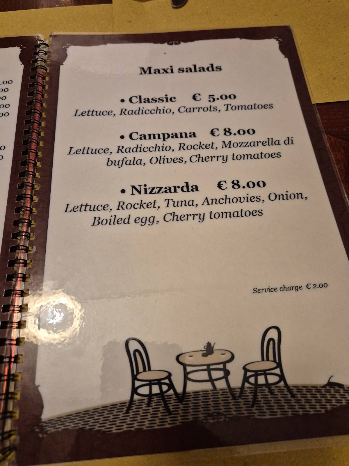 Menu di Pizzeria Ristorante Mareluna 