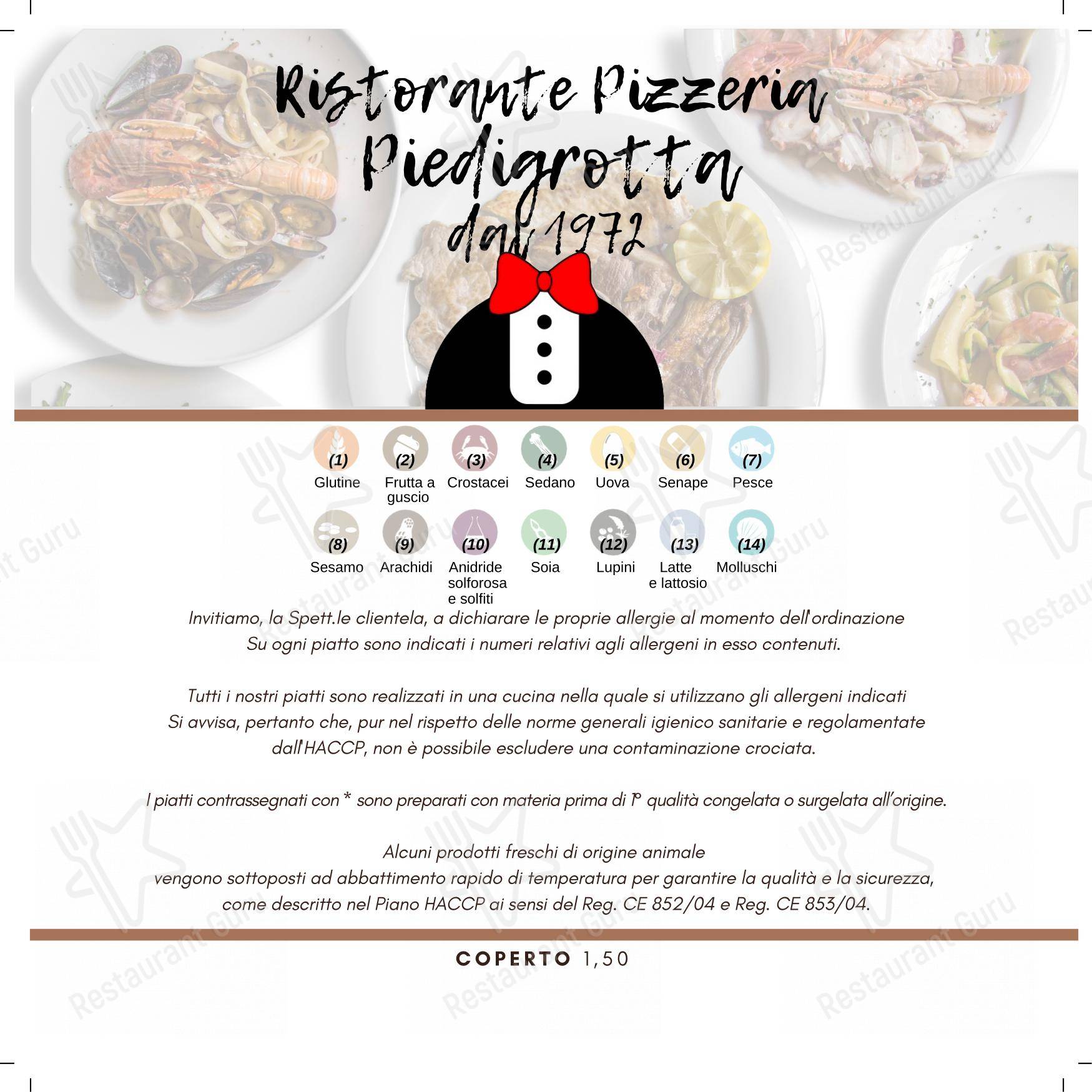 Menu per Pizzeria Ristorante Piedigrotta - Corso Torino in Genova