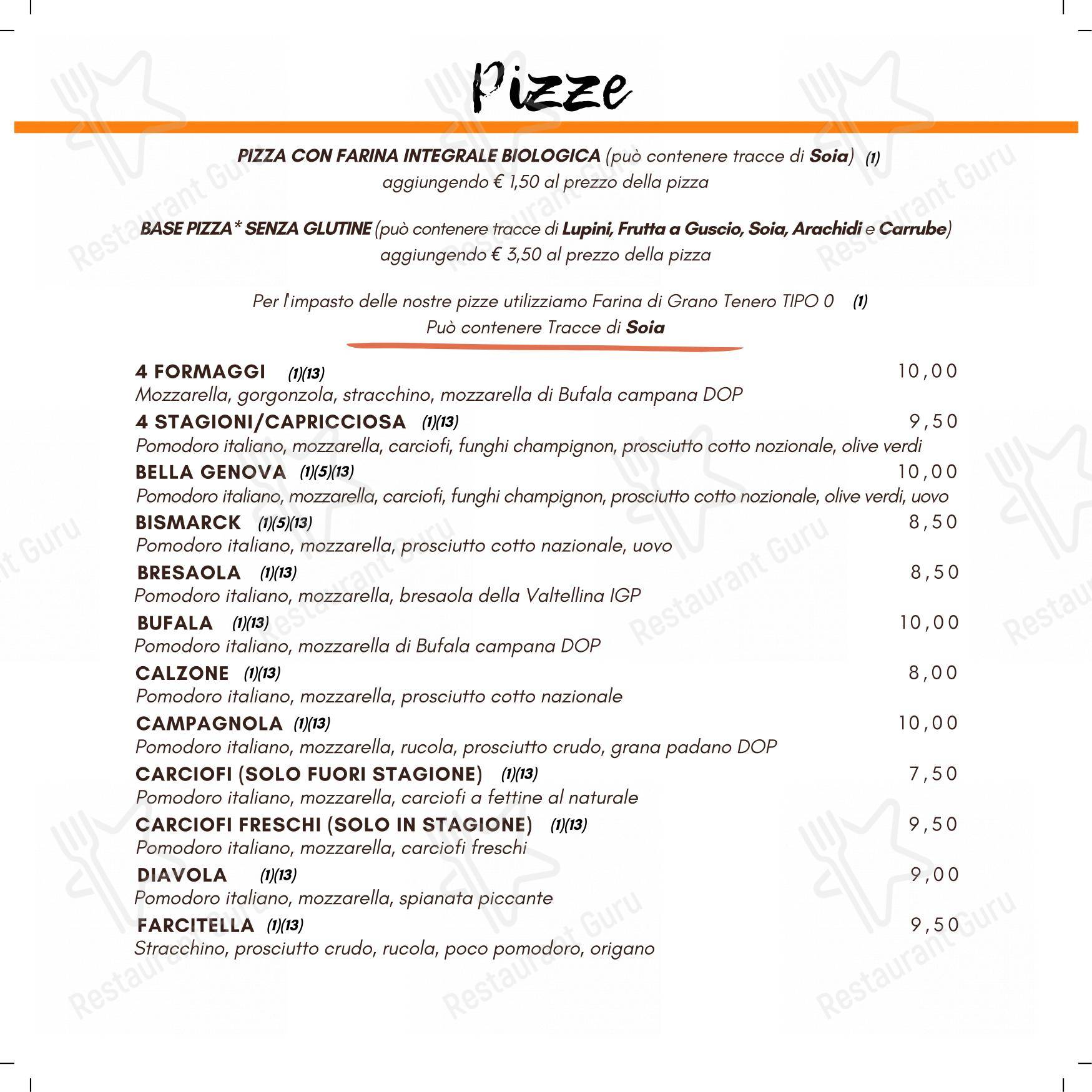 Menu per Pizzeria Ristorante Piedigrotta - Corso Torino in Genova