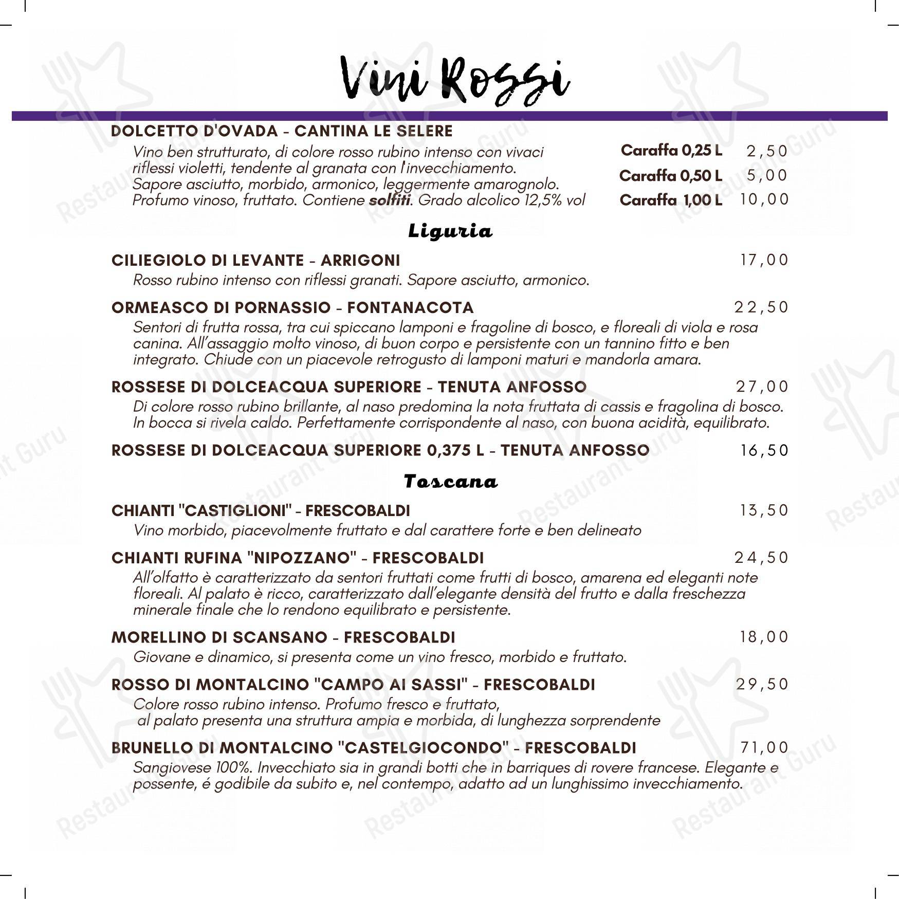 Menu per Pizzeria Ristorante Piedigrotta - Corso Torino in Genova
