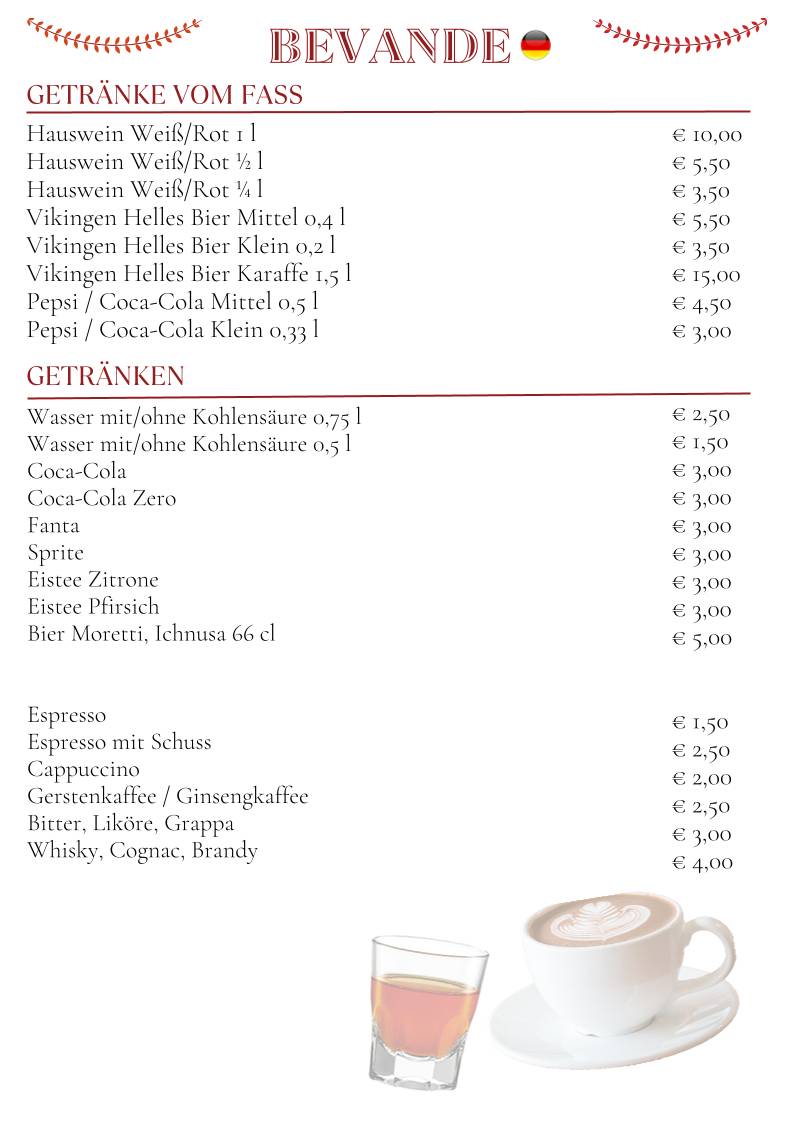 Menu di Ristorante Pizzeria Annette 