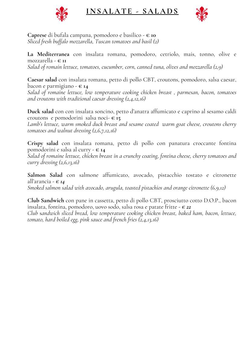 Menu di Ristorante Vincanto 