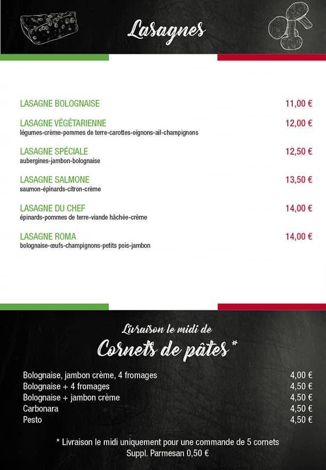 Menu de Pizzeria Roma Gembloux
