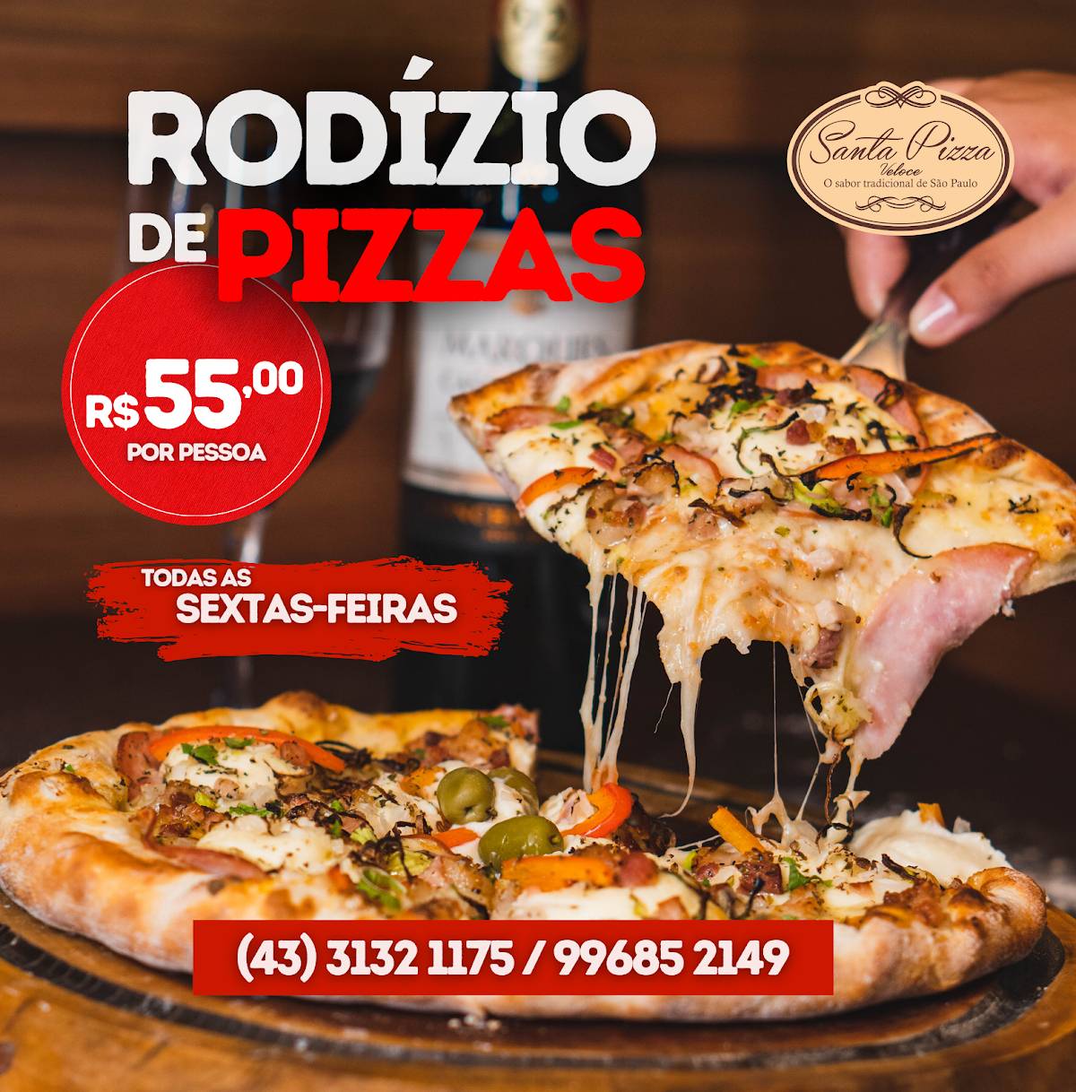 Santa Pizza cardápio