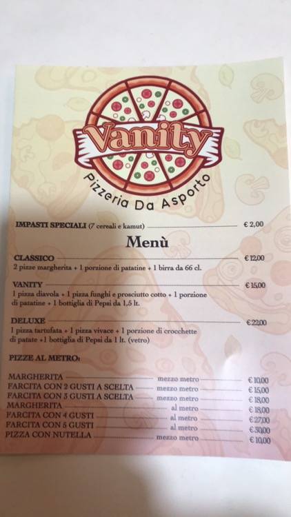 Menu di Pizzeria Vanity Forli 