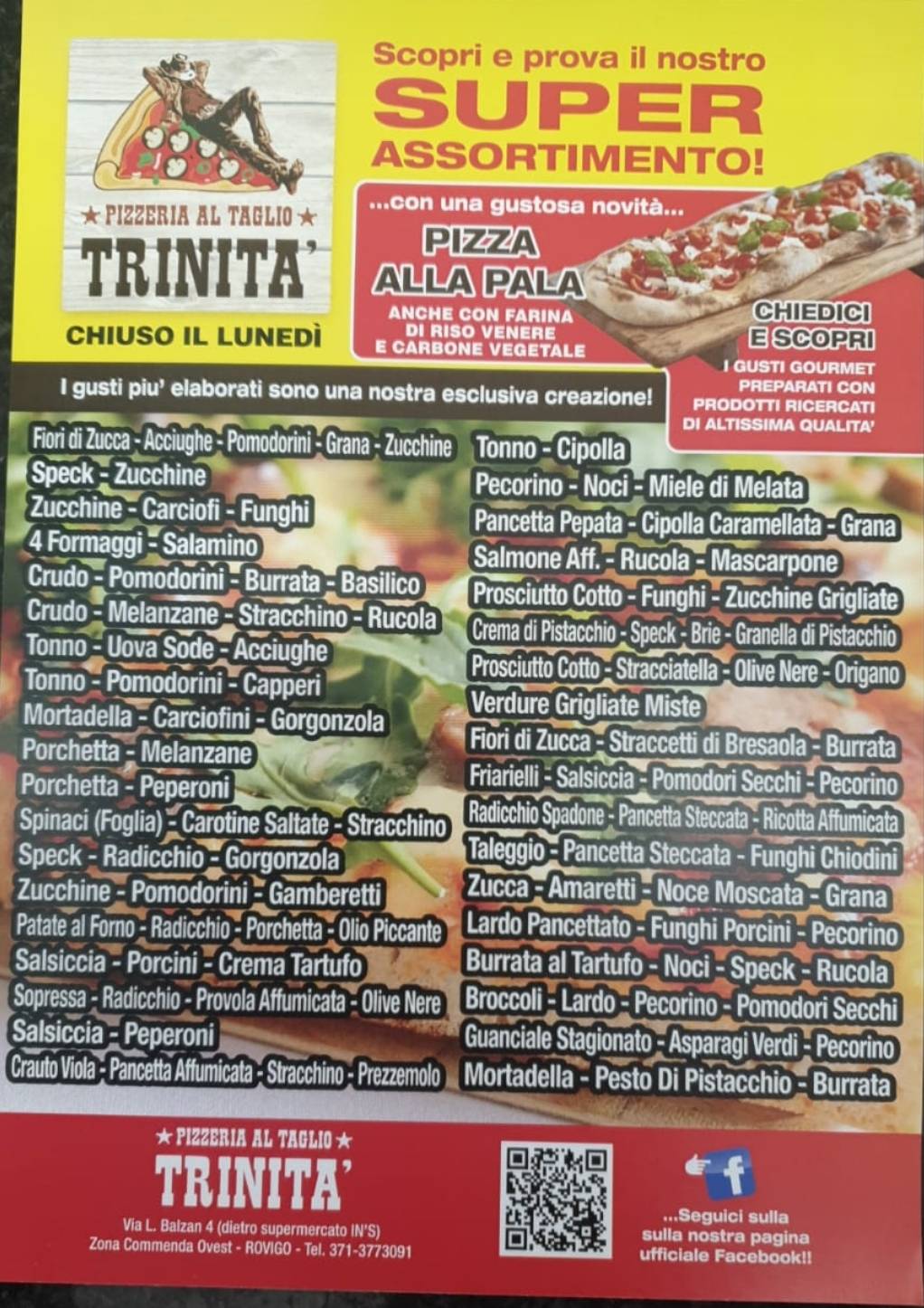 Menu di Pizzeria al taglio Trinità 