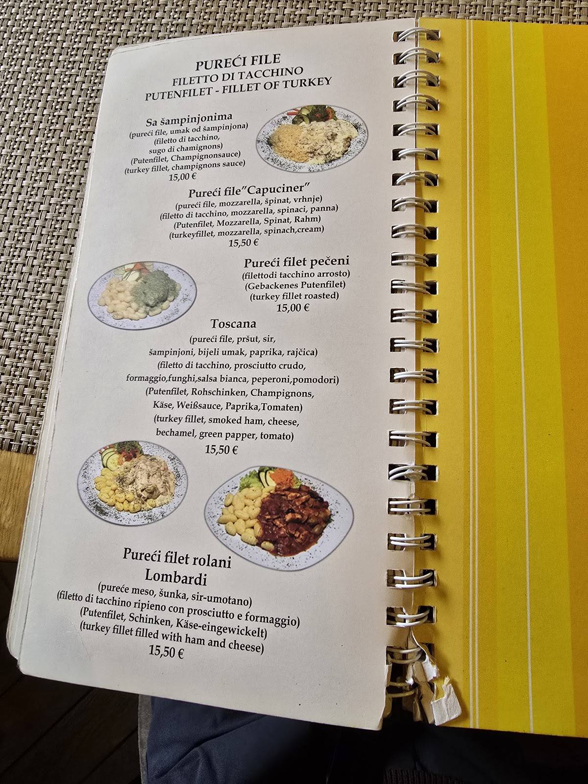 Menu di Pizzeria & Spaghetteria Capuciner 