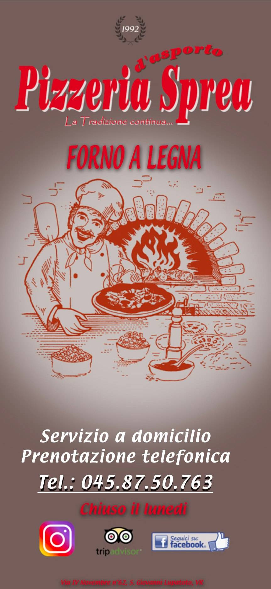 Menu di Pizzeria d' asporto Sprea 