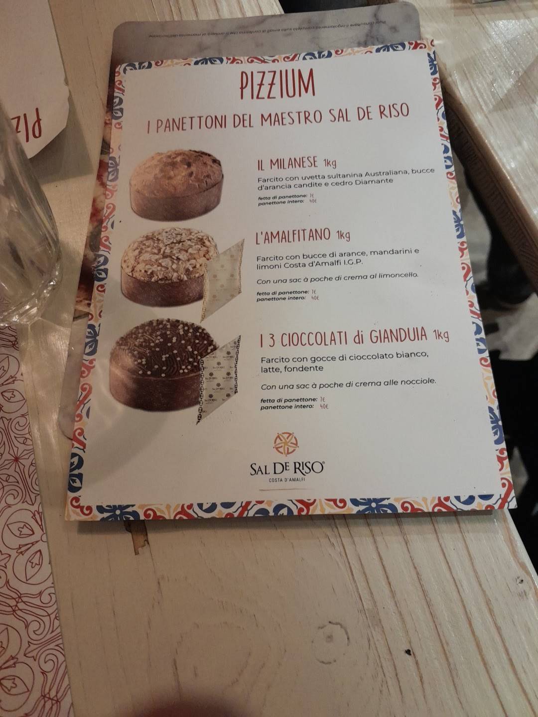 Menu di Pizzium 