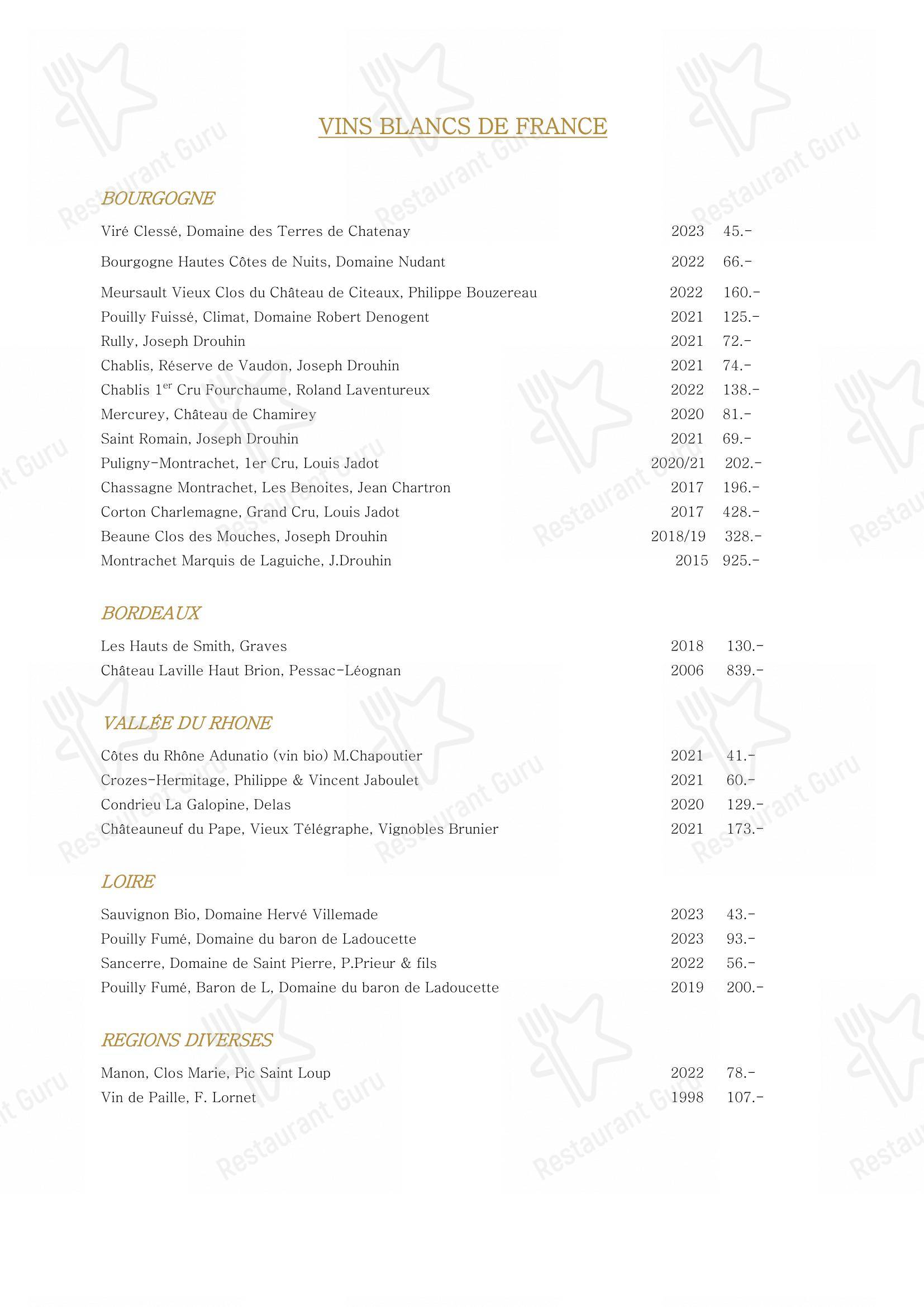 Menu di Planet Caviar - piatti e bevande